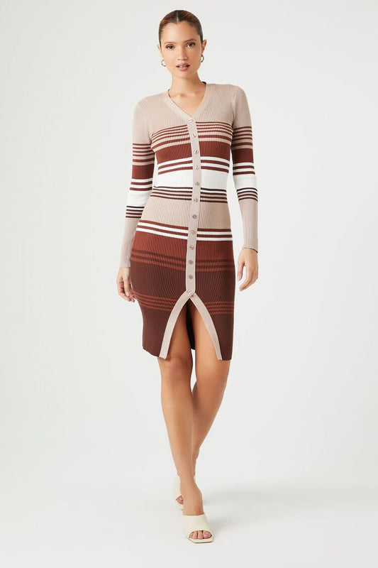 Striped Midi Sweater Dress
