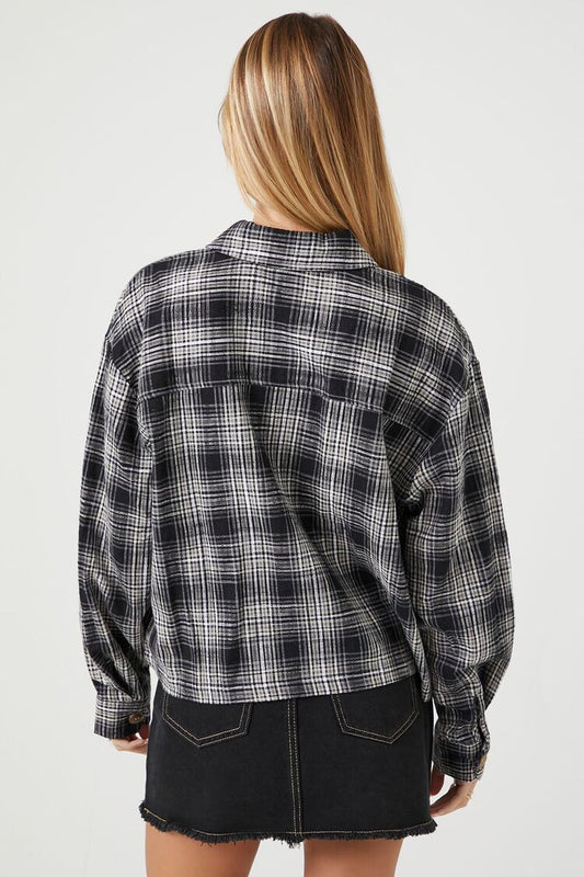 Plaid Boxy Flannel Shirt
