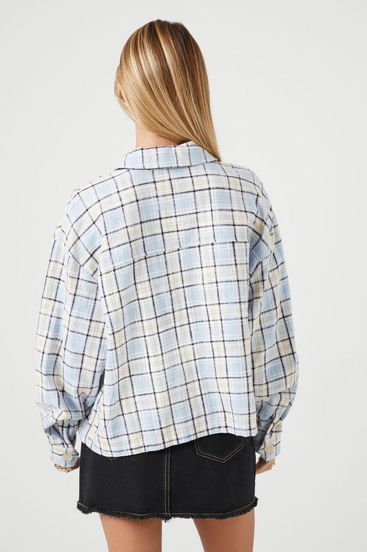 Plaid Drop-Sleeve Shirt