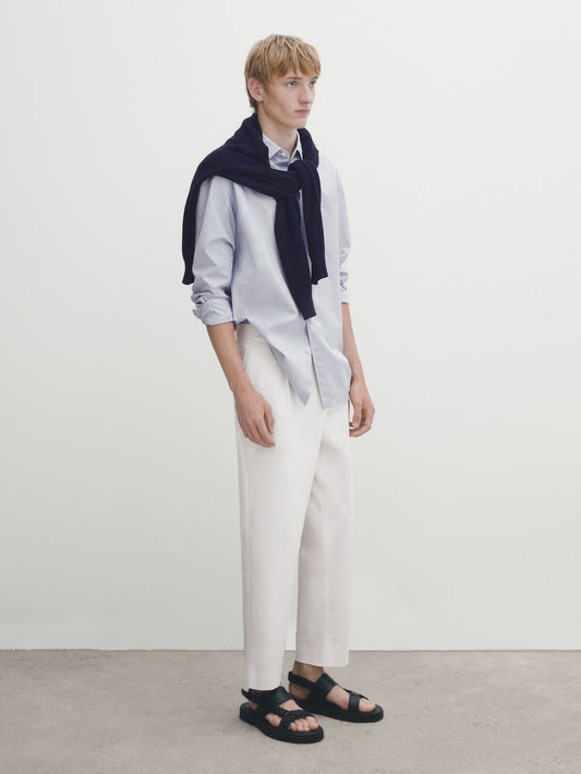 Regular Fit Check Texture Cotton Shirt