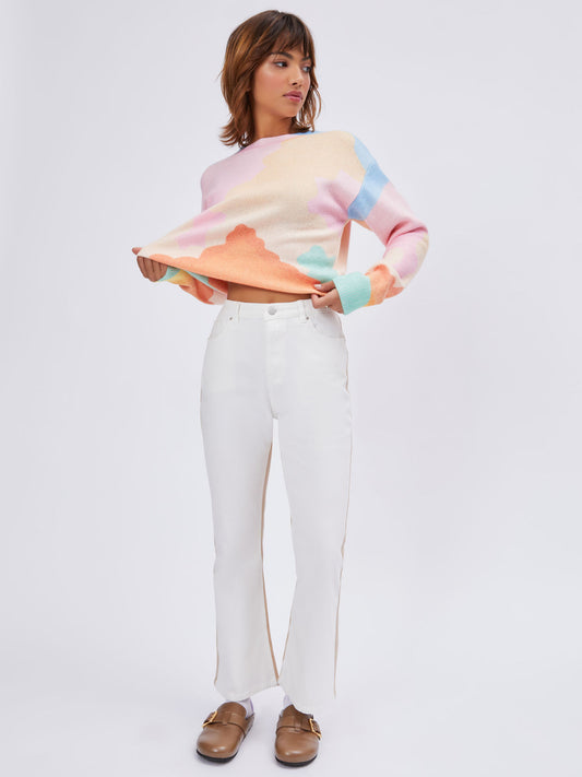 Mid Waist Flared Jeans