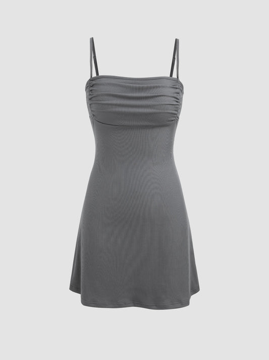 Ruched Sleeveless Mini Dress