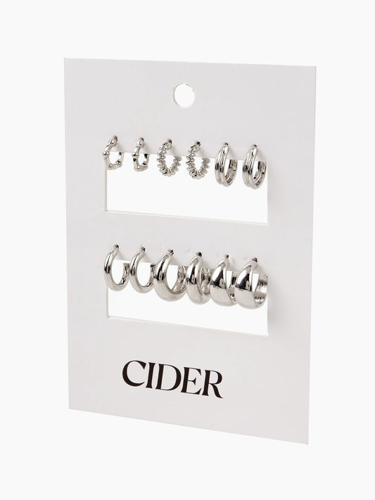 6pairs Geometric Hoop Earrings