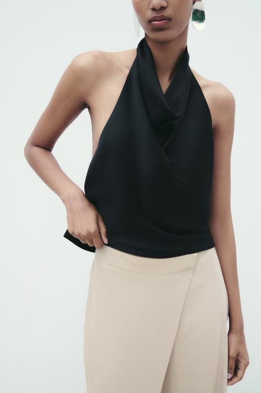 Satin Effect Halter Top