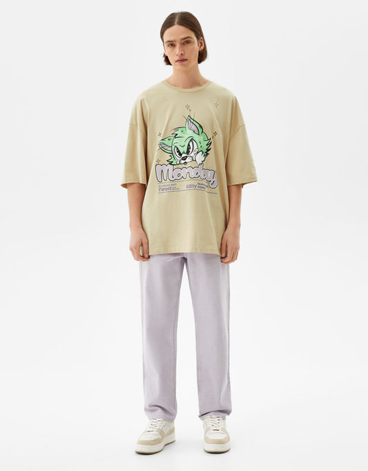 Printed Short Sleeve Oversize T-Shirt