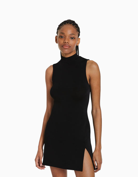 High neck mini dress