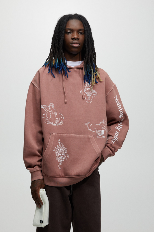 Faded-effect printed Hoodie