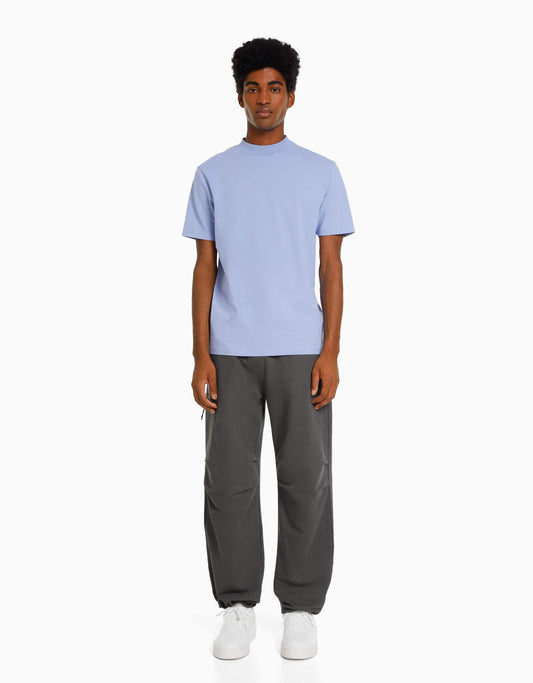 Plush Parachute Trousers with Zip Pockets