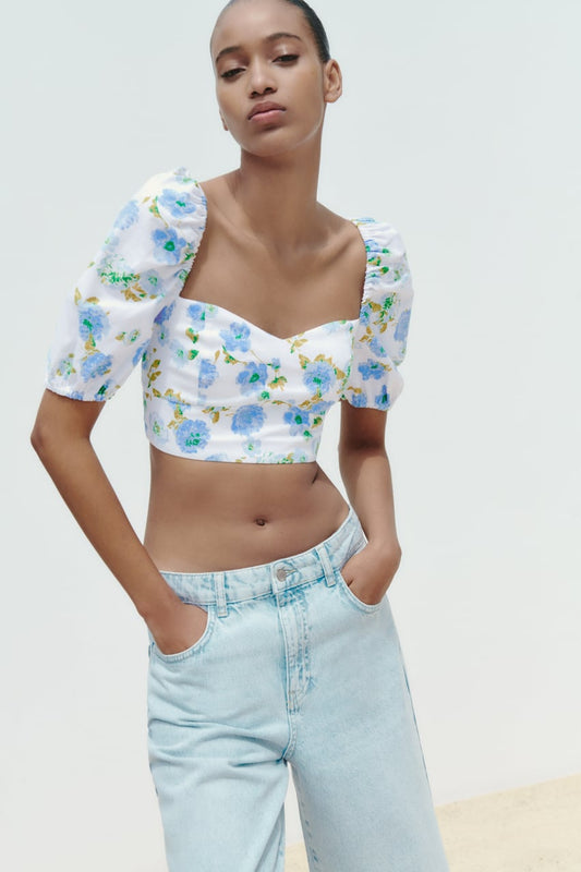 Floral Print Crop-top