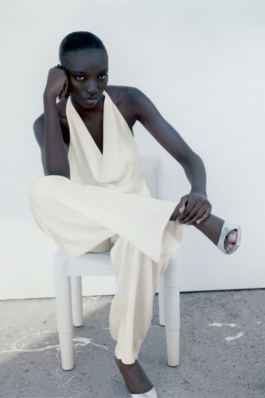 Satin Effect Halter Jumpsuit