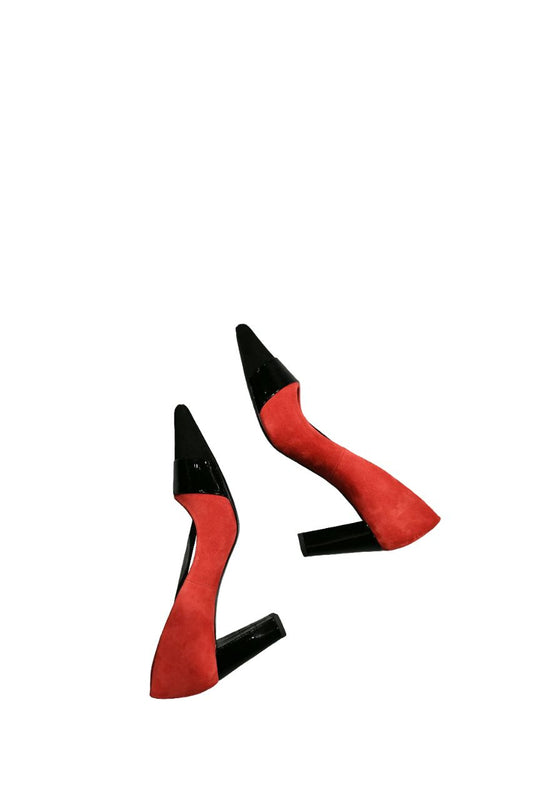 Red Italian Suede Cuban Heel - Women 70 Milan