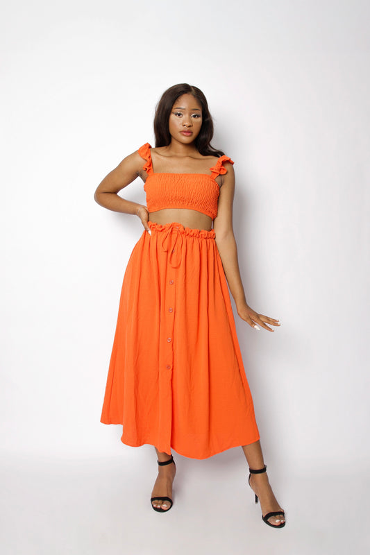 Sexy Crop Top & Maxi Skirt Two Piece
