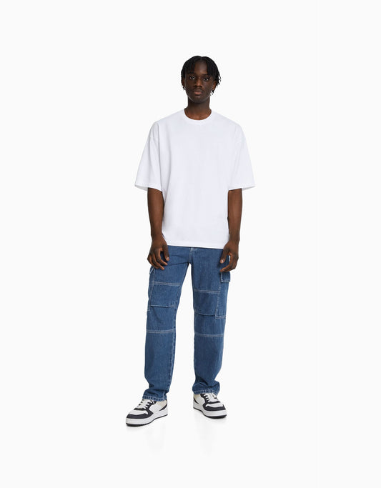 Wide-leg Cargo Jeans