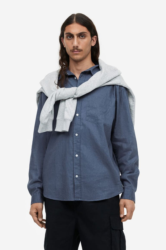 Relaxed Fit Linen-blend Shirt