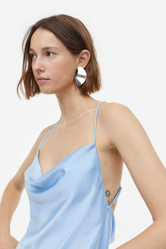 Cowl-neck Satin Dress