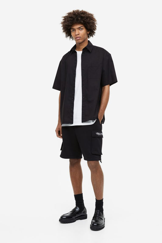 Relaxed Fit Printed Cargo Sweatshorts