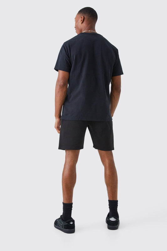 Loose Fit Blurred Butterfly Jersey Short