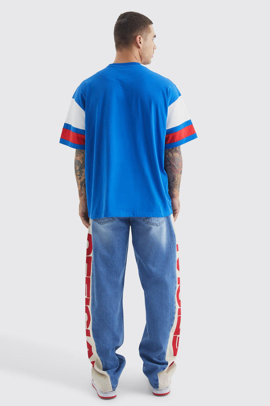 Oversized Branded Colour Block T-shirt