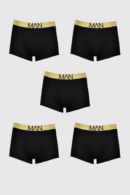 5 pack Gold Waistband Trunks