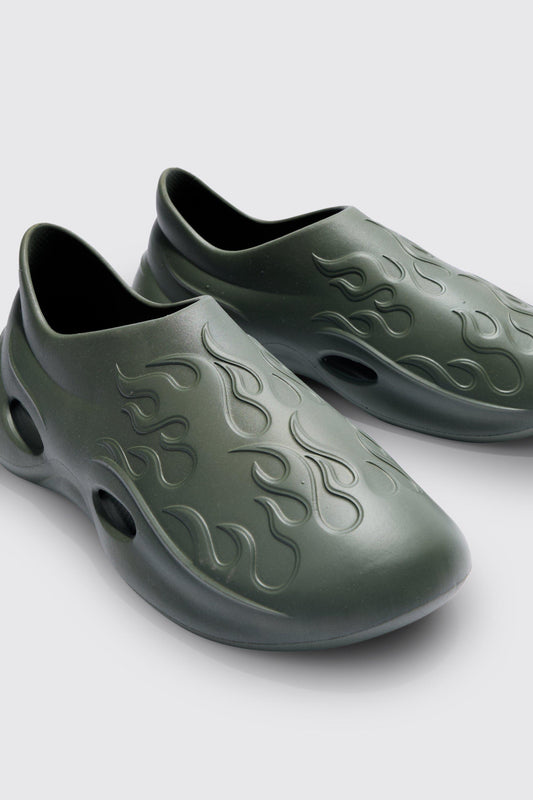 Perforated Flame Moulded Mule