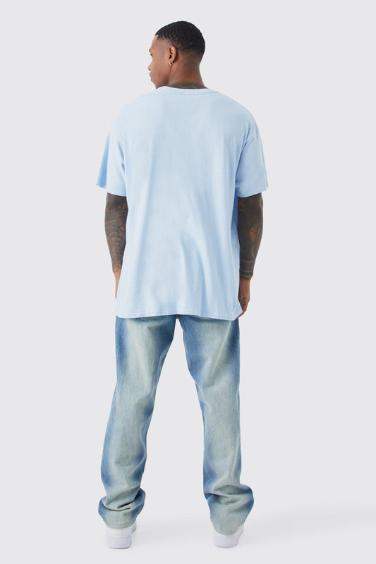 Light blue Oversized Tiger Graphic T-shirt