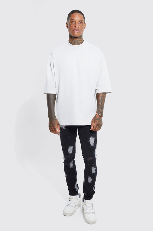 Skinny Stretch Bleach Detail Jeans