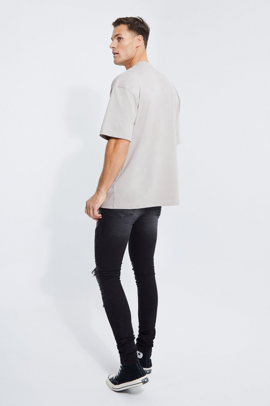Tall Super Skinny Ripped Biker Jeans