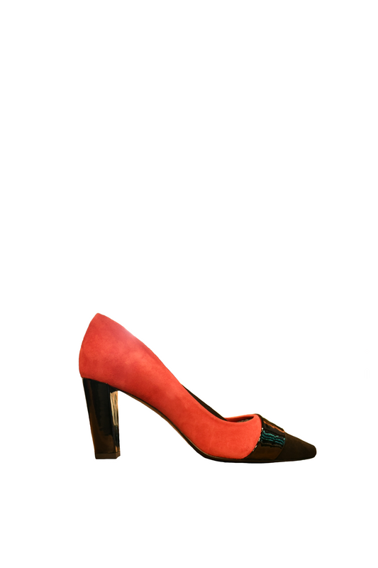 Red Italian Suede Cuban Heel - Women 70 Milan