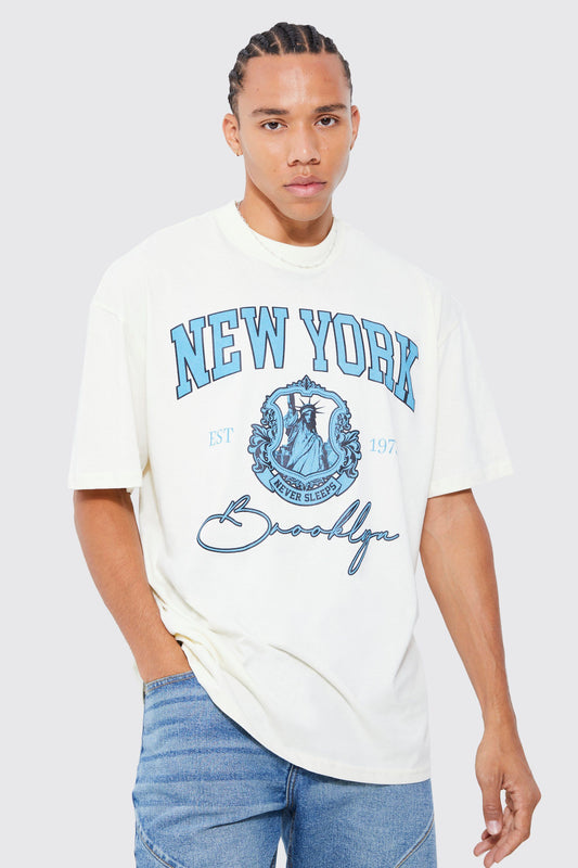 Tall Oversized Extended Neck New York T-shirt