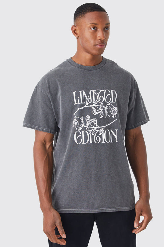 Charcoal grey Oversized Limited Edition Wash T-shirt