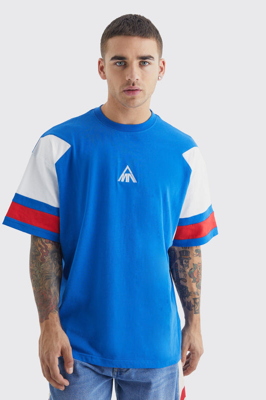 Oversized Branded Colour Block T-shirt