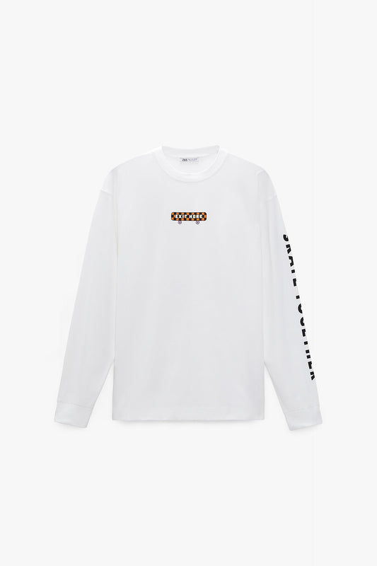 Contrast Slogan T-Shirt