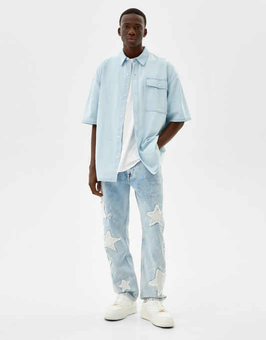 Straight-fit Star Print Jeans