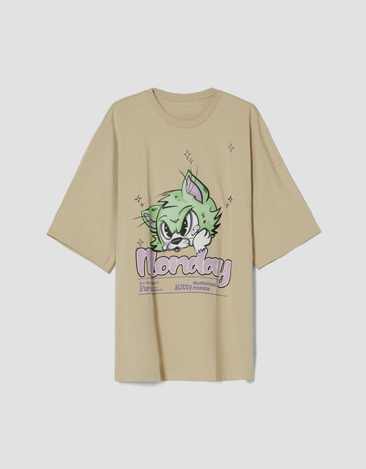 Printed Short Sleeve Oversize T-Shirt