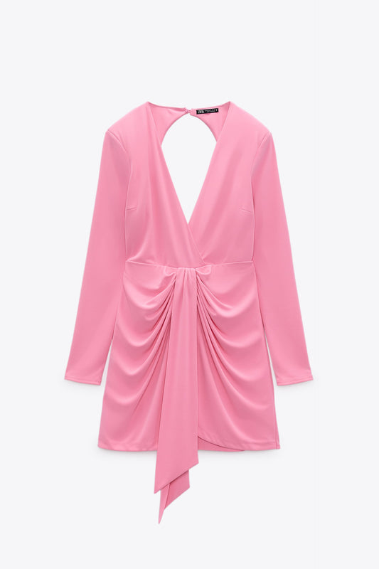 Draped Dress with Knot