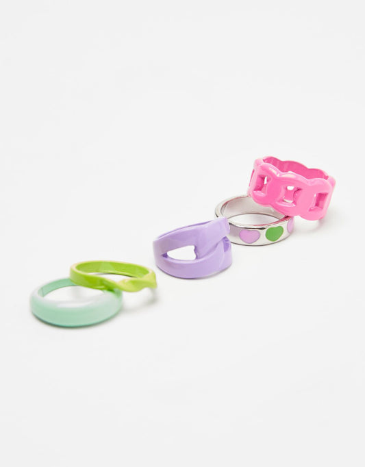 Set of 5 Enamelled Chain Rings