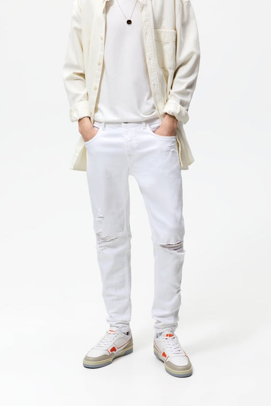 White Ripped Skinny Jeans