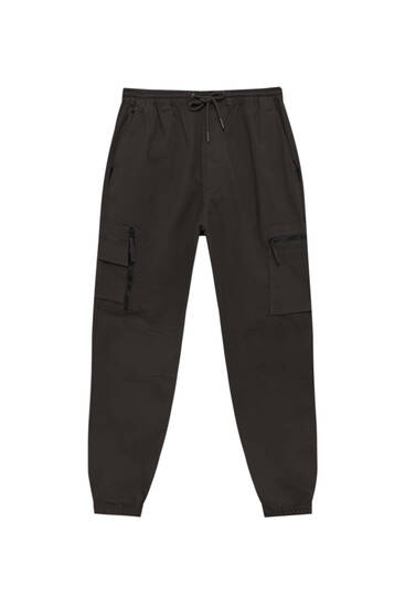 Ridded waistband jogger trousers