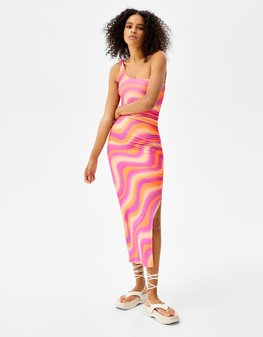 Long Wavy Asymmetric Dress
