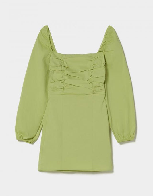 Fitted Dress with Gathered Neckline