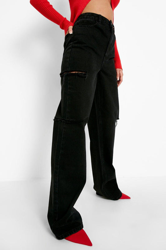 Extreme Wide Leg Ripped Jeans