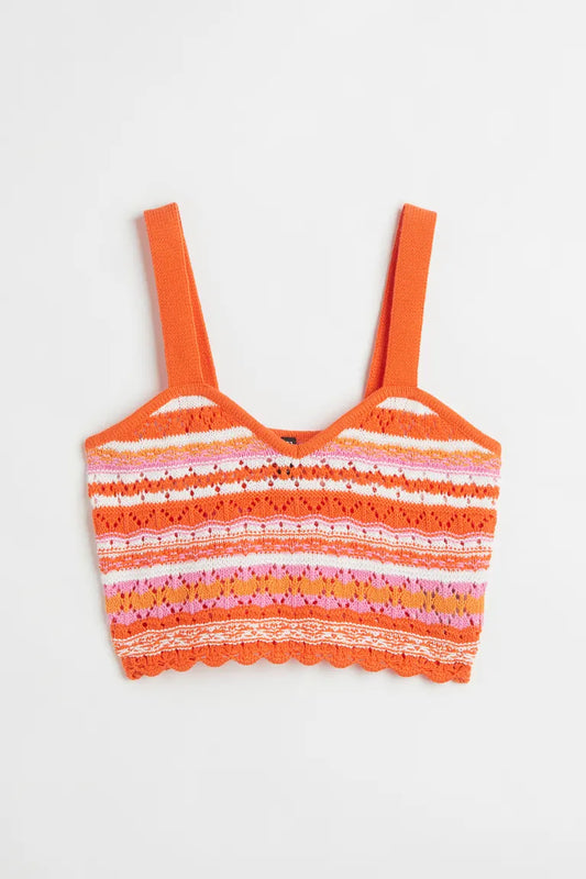 Crochet-Look Crop Top