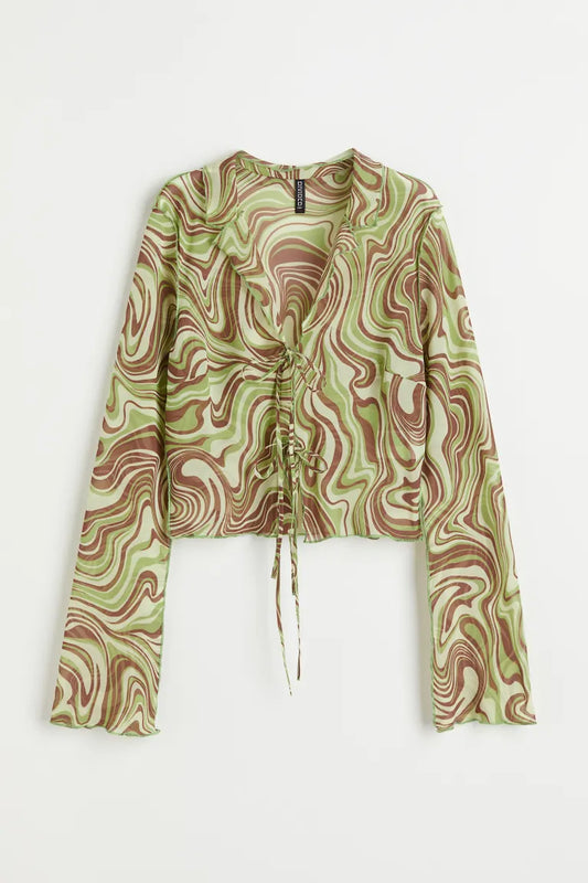 Tie-Front Chiffon Blouse