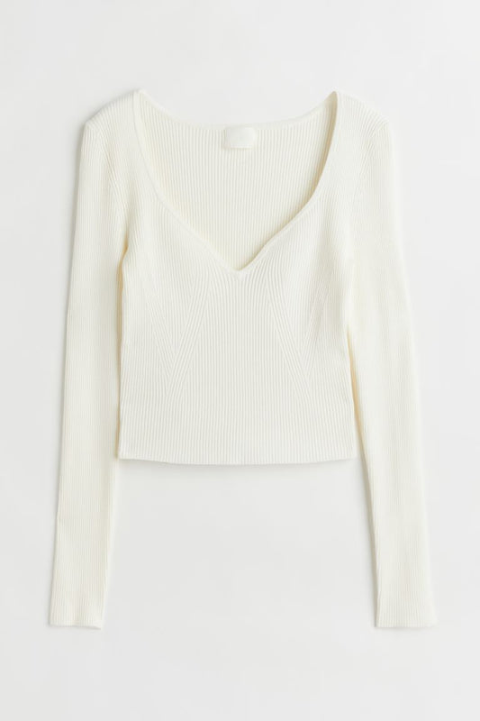 Short Rib-Knit Long Sleeve