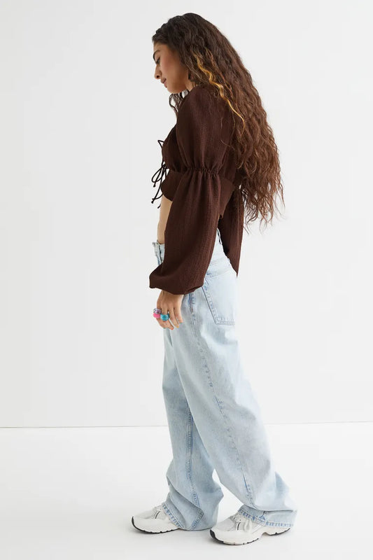 Tie-Front Long Sleeved Blouse