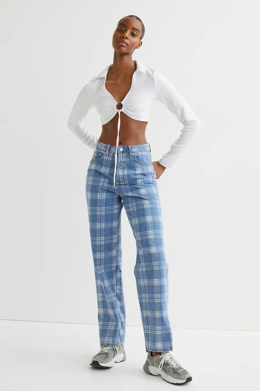 White Collared Cropped Top