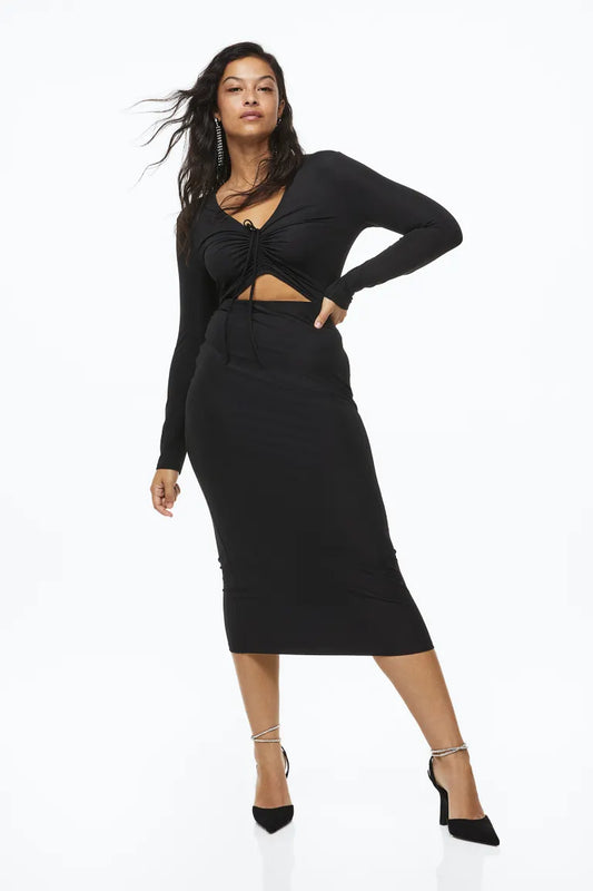 Drawstring Detailed Fitted Dress