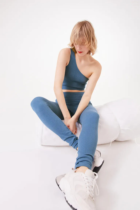 Ribbed One-Shoulder Top