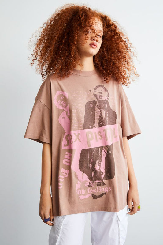 Brown Printed T-Shirt
