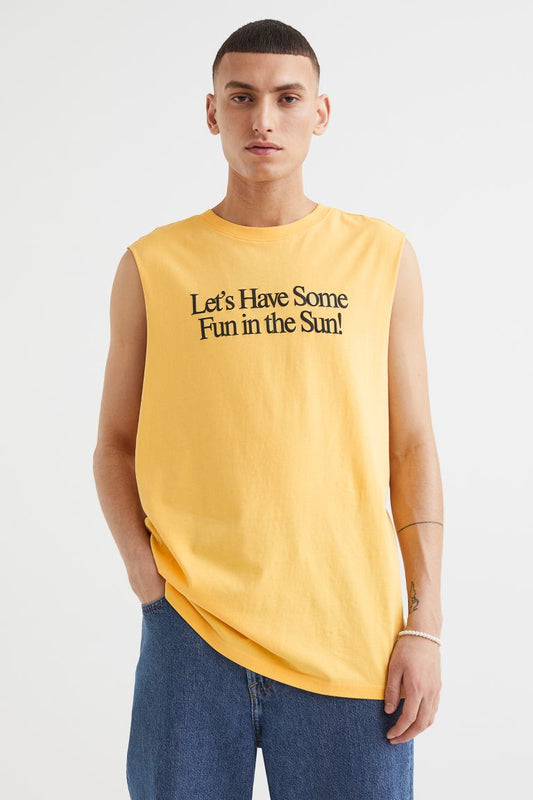 Relaxed Fit Cotton Sleeveless Top.